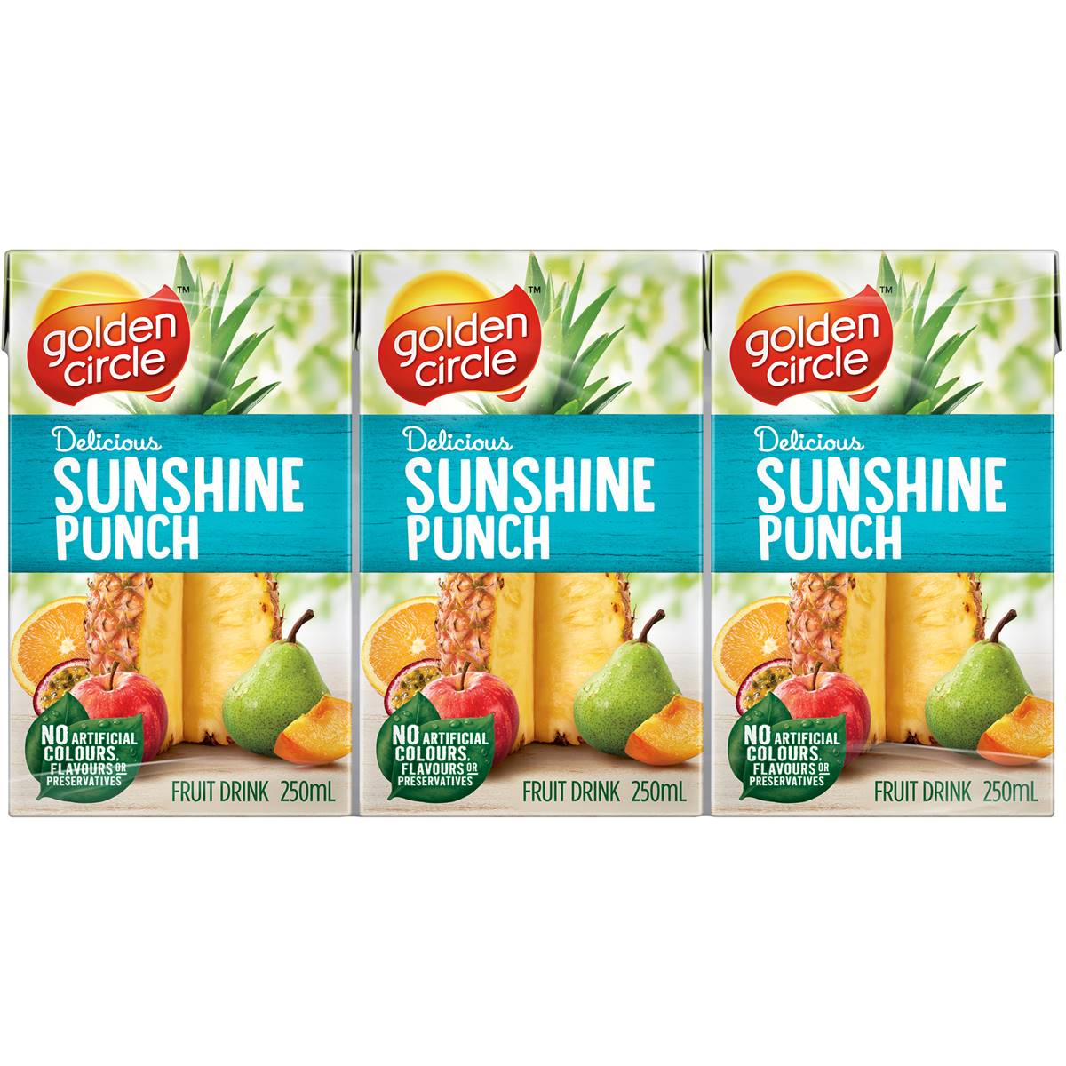 Golden Circle Sunshine Punch Fruit Juice Boxes 6pk