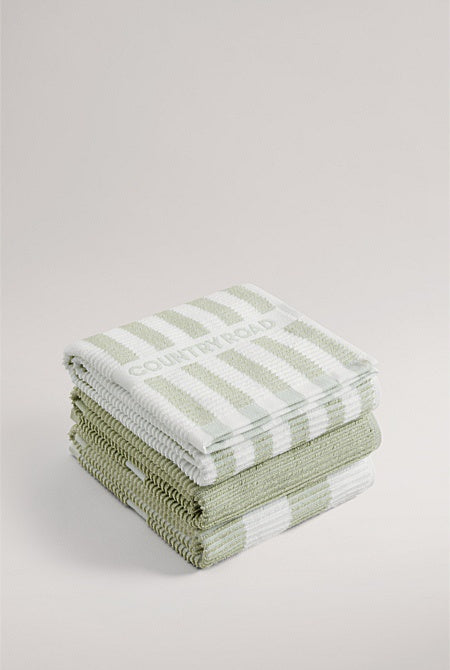 Country Road Stripe Cotton Tea Towel Pistachio