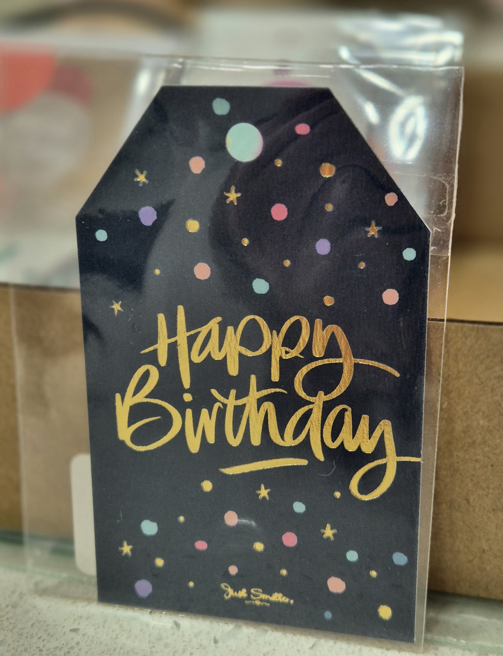 Gift Tag-Navy Confetti Birthday