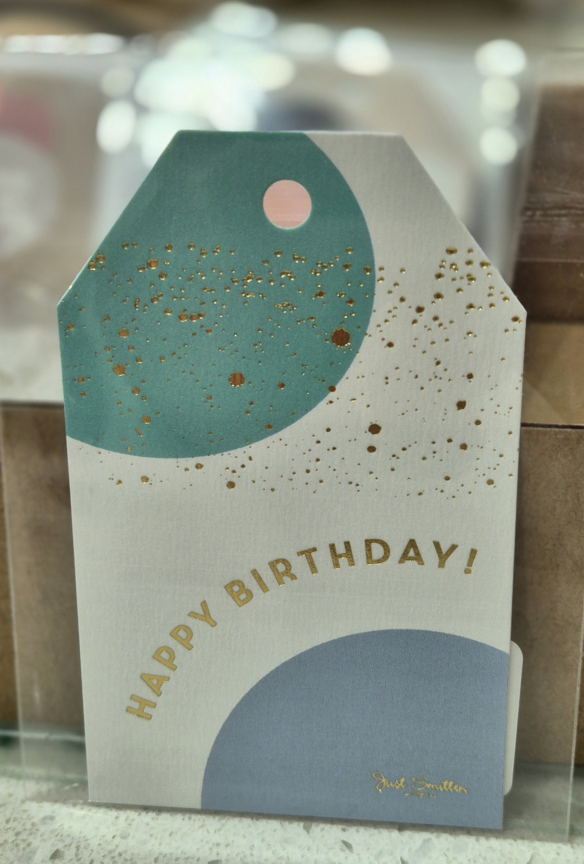 Gift Tag-Aqua Birthday Bubbles