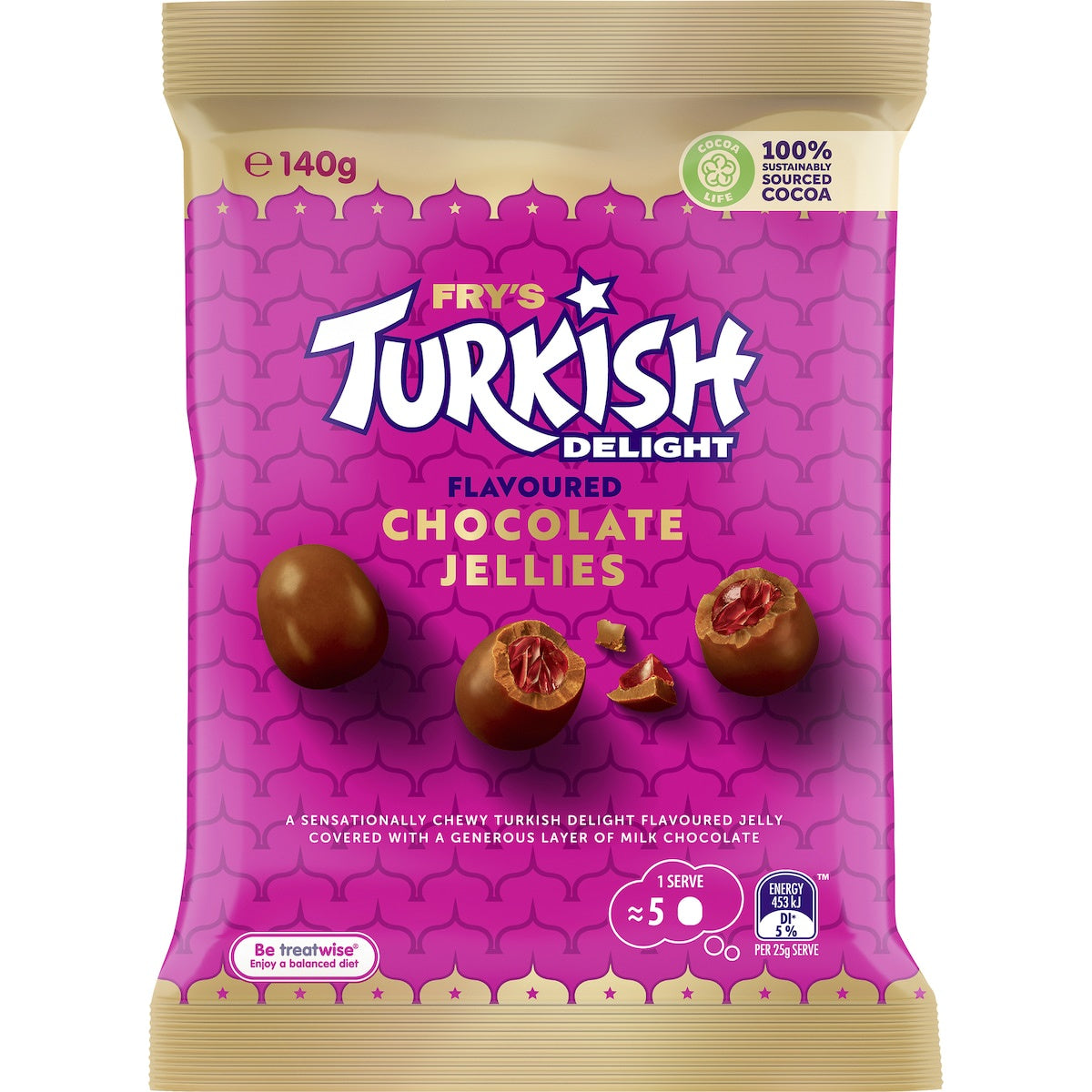 Fry's Turkish Delight Milk Chocolate Bites 140g