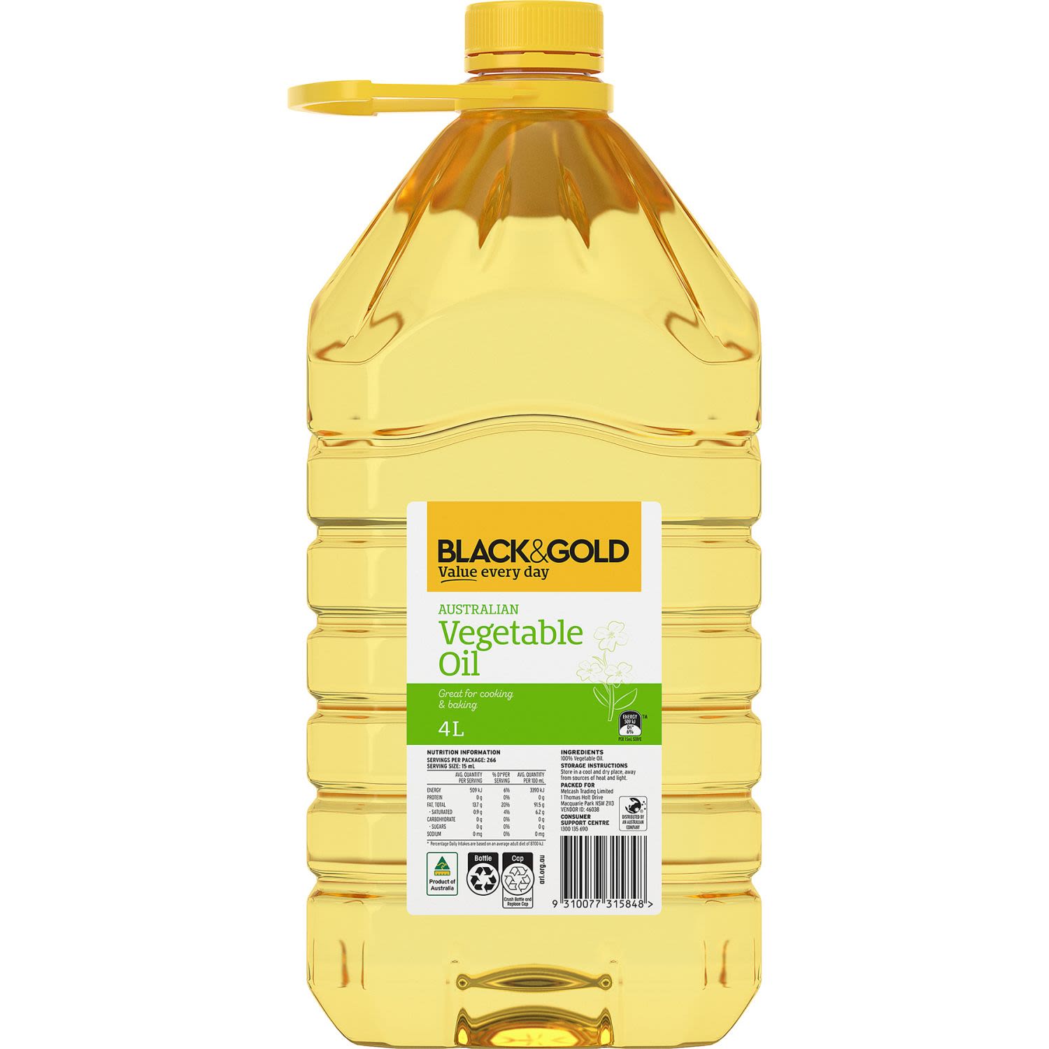 Black & Gold Vegetable Oil 4L
