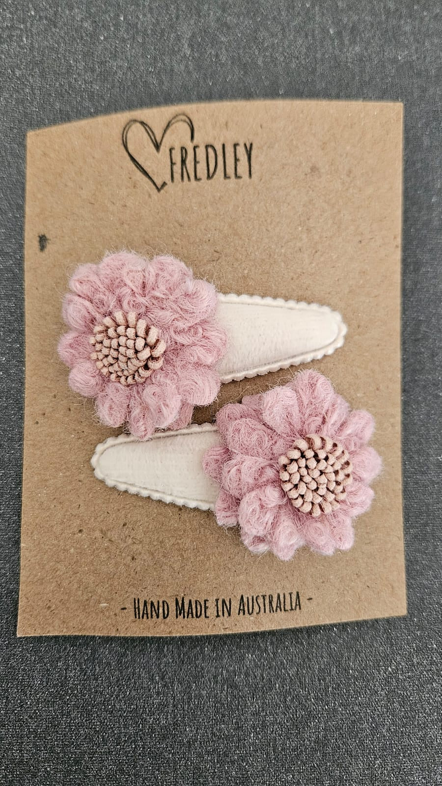 Fredley Pink/Cream Flower Clips