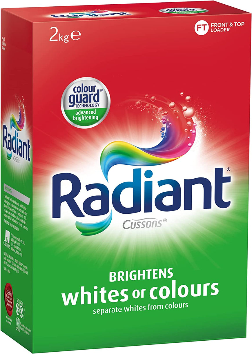 Radiant Whites or  Colours Laundry Detergent Washing Powder 2kg.