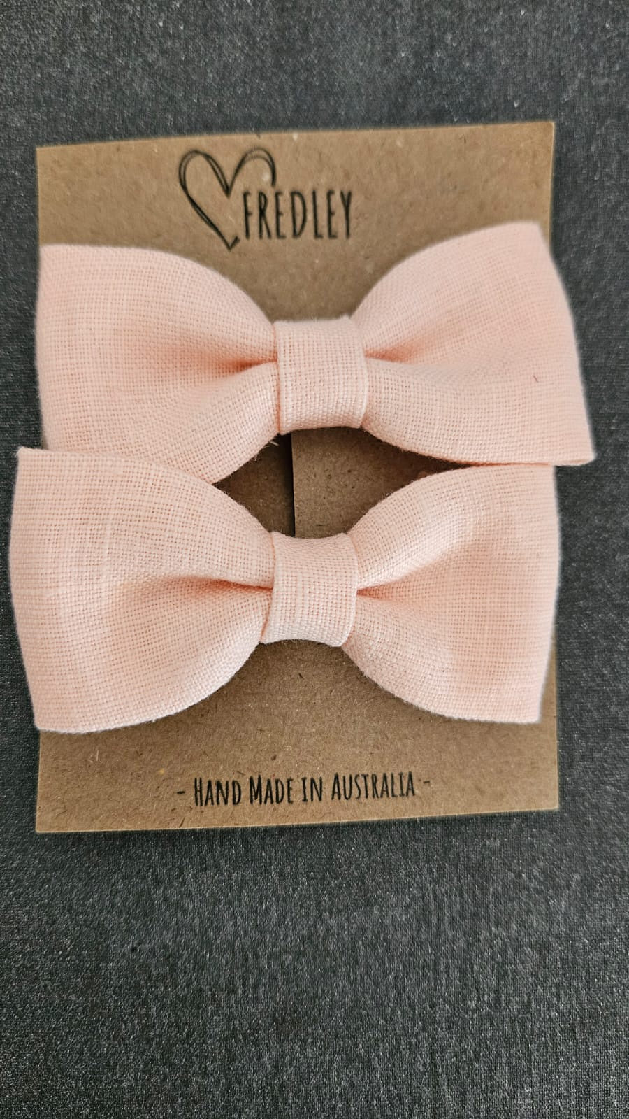 Fredley Linen Bow Clips Soft Pink