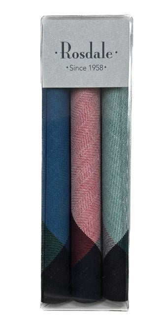 Armando Caruso Mens Handkerchief-3pk-Blue,Red,Green