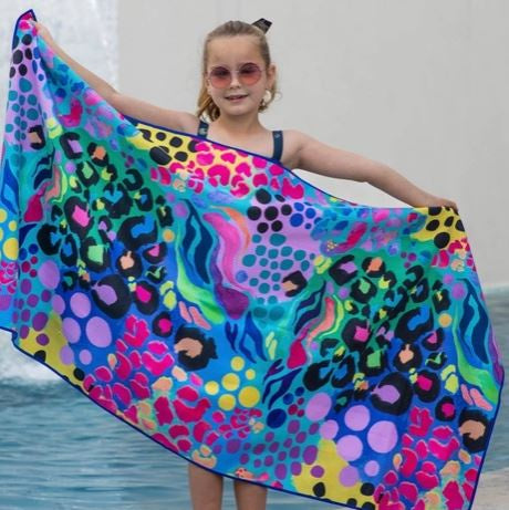 Beach Towel- Kids-  Electric Leopard