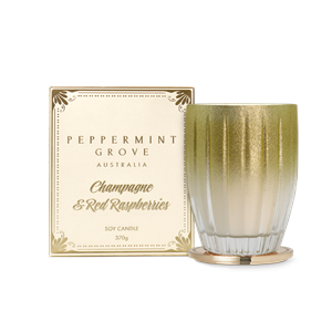 Peppermint Grove Lrg Candle 370g - Champagne & Red Raspberries