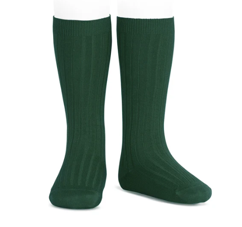 Condor Ribbed Knee High Socks Bottle Green