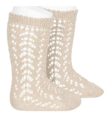 Condor Lace Knee High Socks Linen 0 (Fernanda Registry)