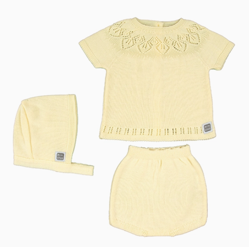 Minutus Knitted 3 Piece Set Yellow