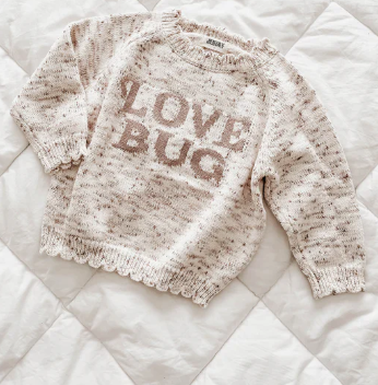 Bencer & Hazelnut Love Bug Knit Jumper Mushroom