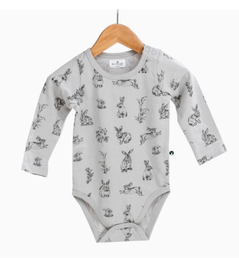 Long Sleeve Onesie Grey Burrowers