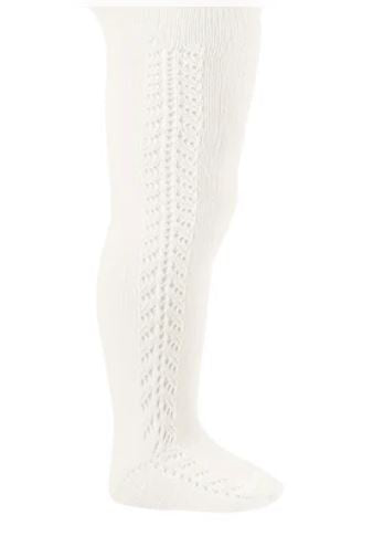 Condor Side Openwork Tights White