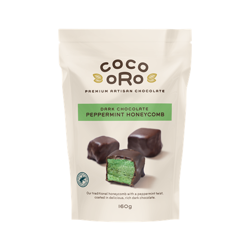 Coco Oro Dark Honeycomb Dark Chocolate & Mint 160g