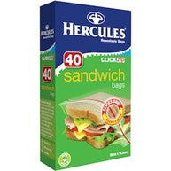 Hercules Sandwich Bags Click Zip 40pk