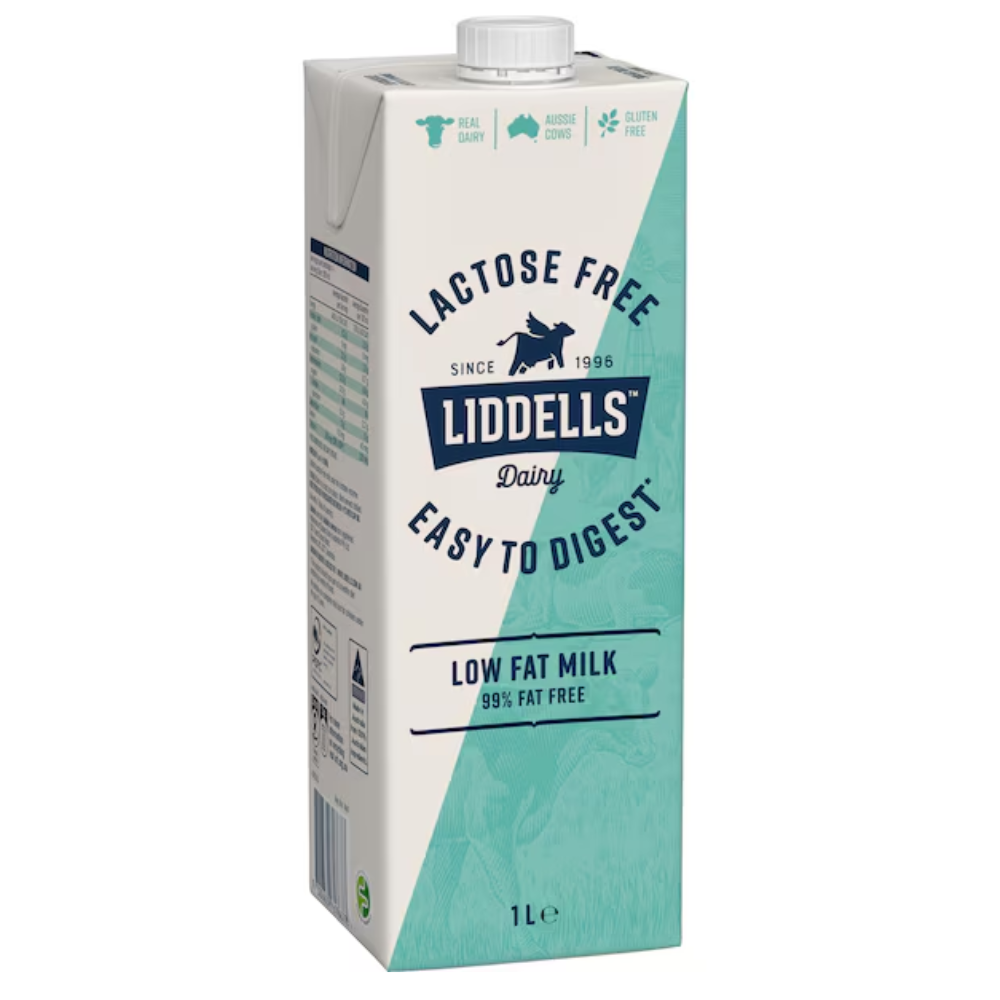 Liddell's Lactose Free Low Fat Milk 99% Fat Free 1L