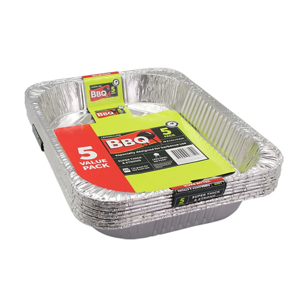 Lemon&Lime Foil Tray Large 45.5x34.6x6.5cm 5pk