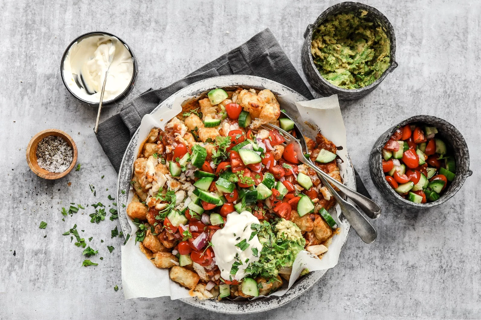 Potato Gem Chicken Nachos