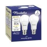 Mirabella LED Globes Warm White Bayonet 9W 2pk