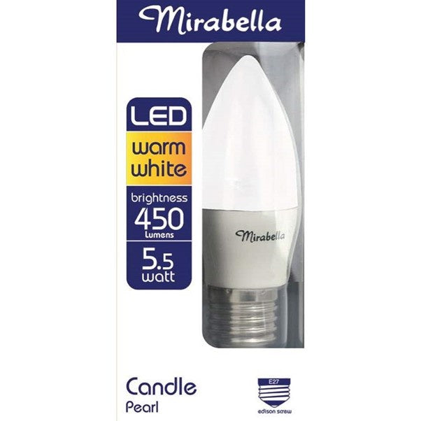 Mirabella LED Candle Globe Warm White ES 5.5W