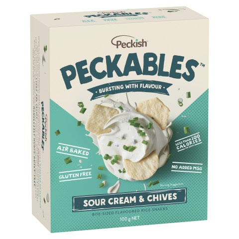 Peckish Peckables Sour Cream & Chives Rice Snacks 100g