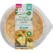 Community Co Pumpkin, Spinach & Feta Quiche - Serves 5 700g