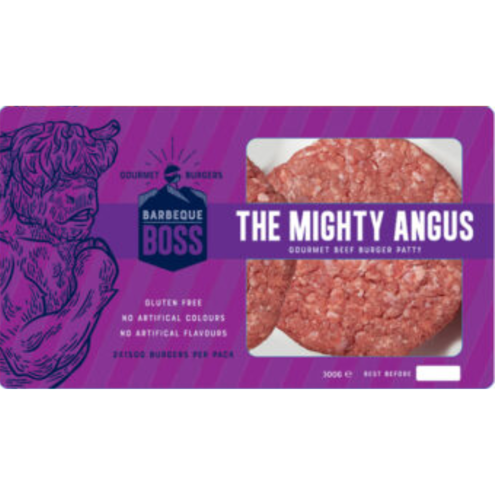 BBQ BOSS - The Mighty Angus - 2x 150g Burger - Beef Burger Patty