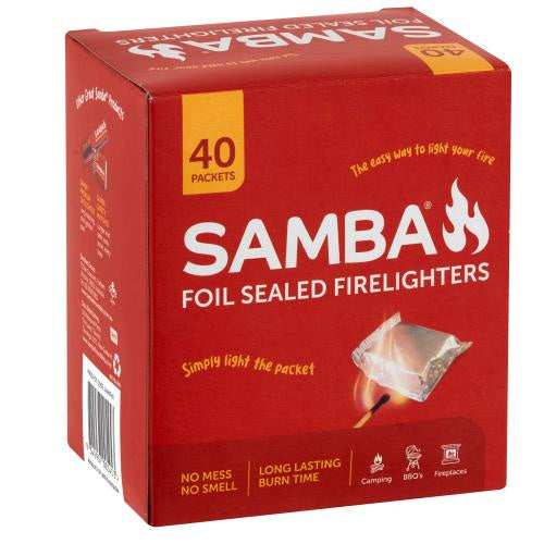 Samba Individually Wrapped Foil Sealed Firelighters 40pk
