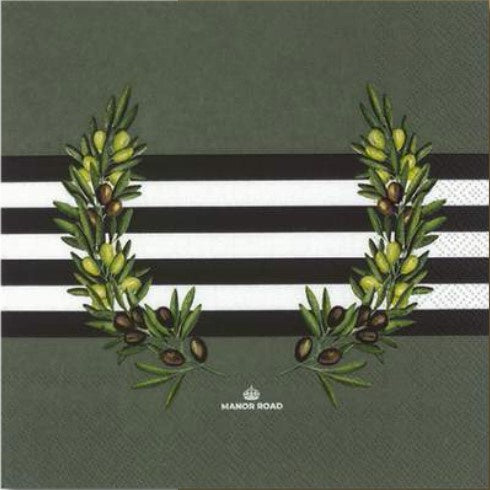 Manor Road Luncheon Napkin The Olive 20pk