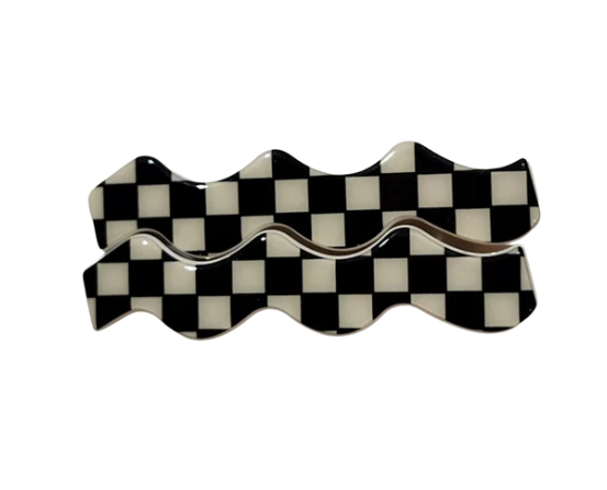 Panache Style Whitney Alligator Clip - Black & Cream Checkered