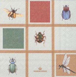 Manor Road Cocktail Napkin Bugs & Beetles 20pk