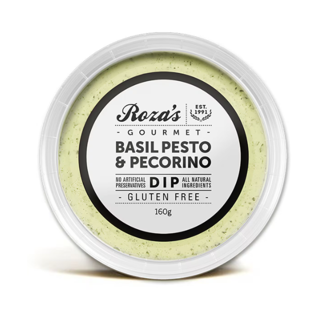 Roza's Gourmet Basil Pesto & Pecorino Dip 160g