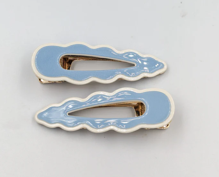 Panache Style Cassia Clips - Blue & White