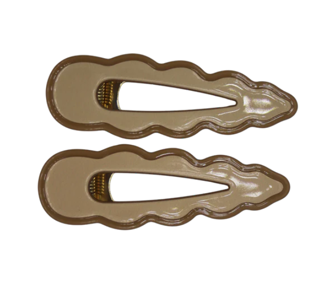 Panache Style Cassia Clips - Beige & Tan