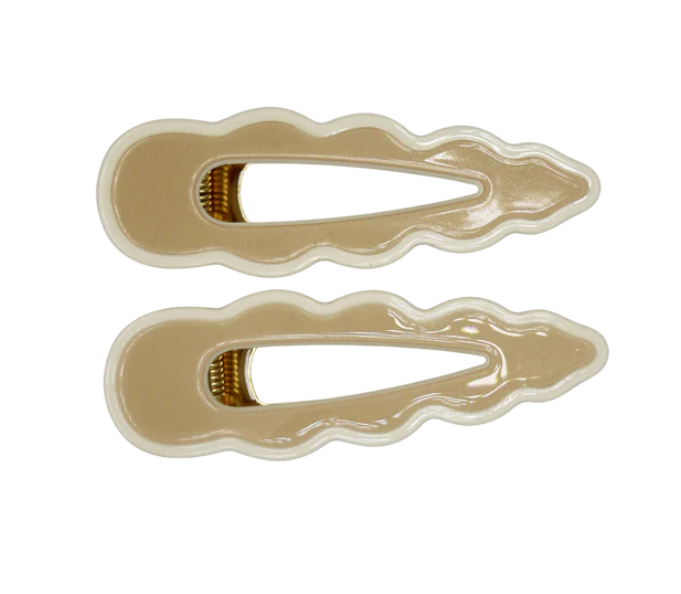 Panache Style Cassia Clips - Tan & White