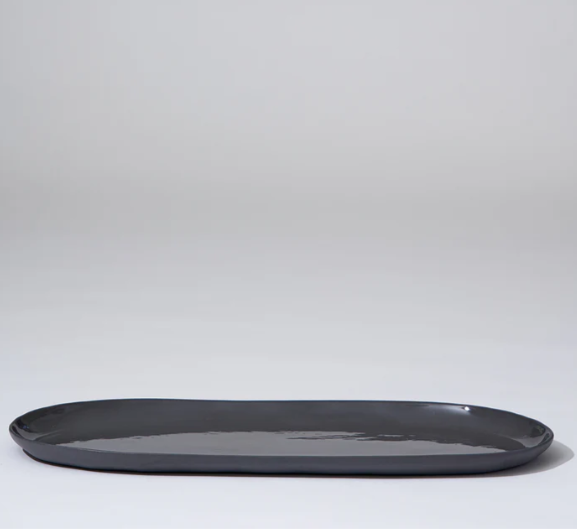 Cloud Oval Plate Charcoal L