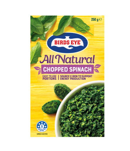 Birds Eye All Natural Chopped Spinach 250g