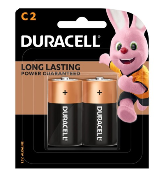 Duracell Alkaline Batteries C 2pk