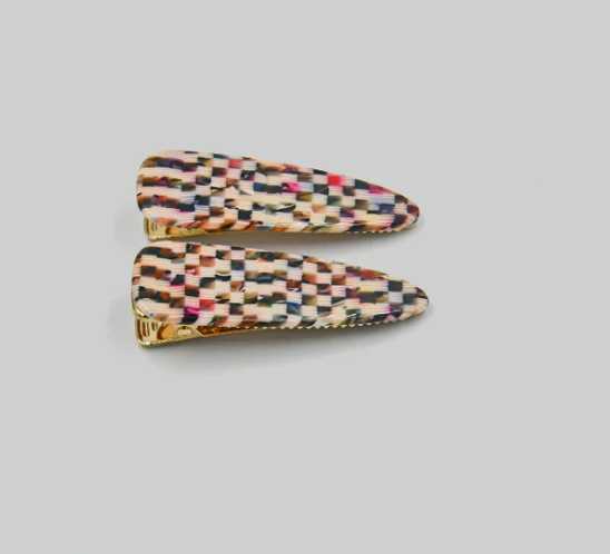 Panache Style Penny Multicoloured Checker Alligator Clip