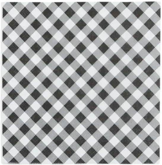 Assemble Black Gingham Luncheon Napkin 20pk