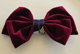 Ivy & Reed OSG Burgundy Velvet Check Bow