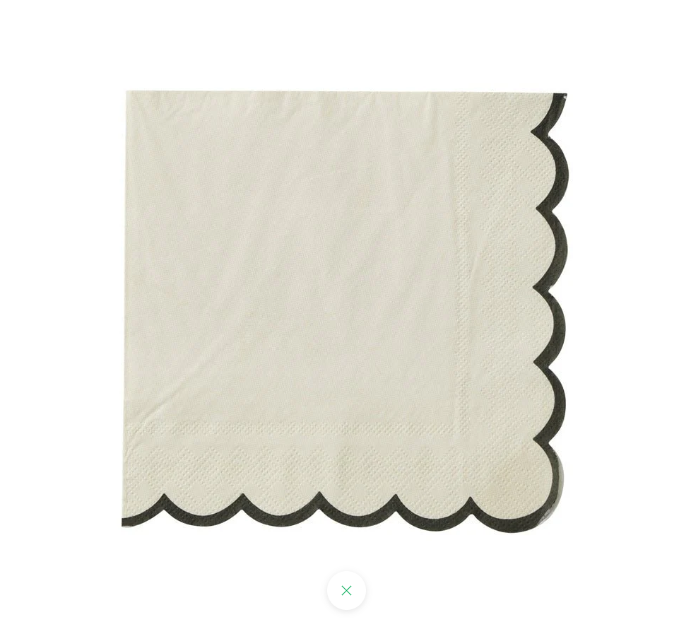 Assemble Scallop Ivory/Black Luncheon Napkin 20pk