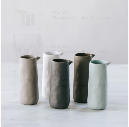 Flax Jug No Handle 13cm White/Charcoal