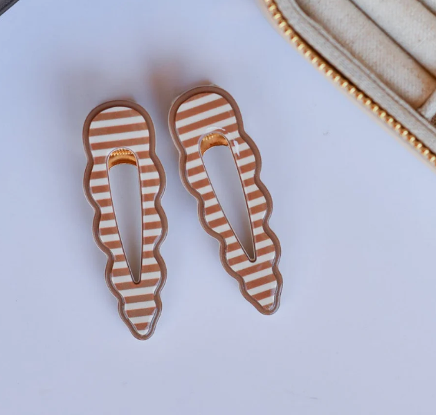 Panache Style Cassia Clips Brown & Cream Stripe