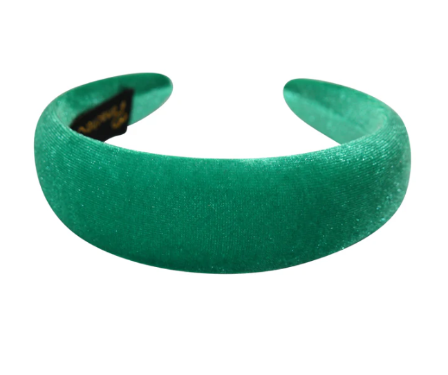 Panache Style Velvet Padded Headband Emerald Green