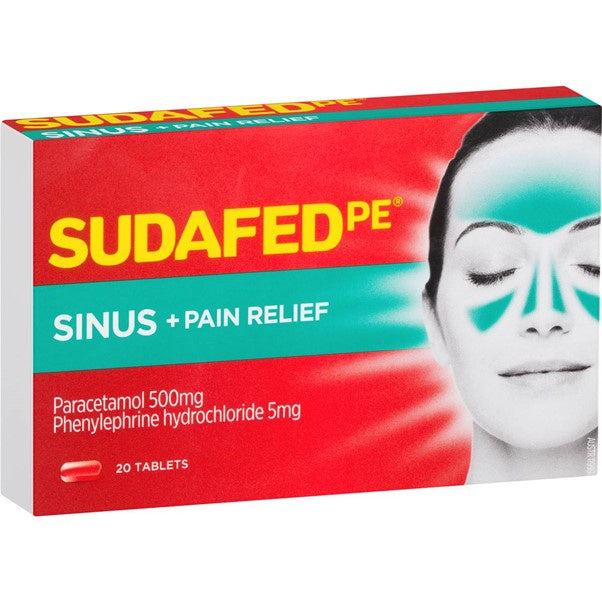Sudafed PE Sinus & Pain Relief 20pk