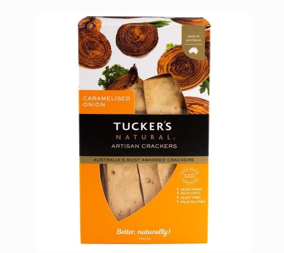 Tuckers Artisan Caramelised Onion Crackers 100g