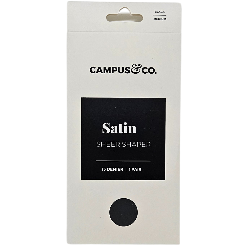 Campus&Co. Satin Sheer Shaper Black XTall1pk
