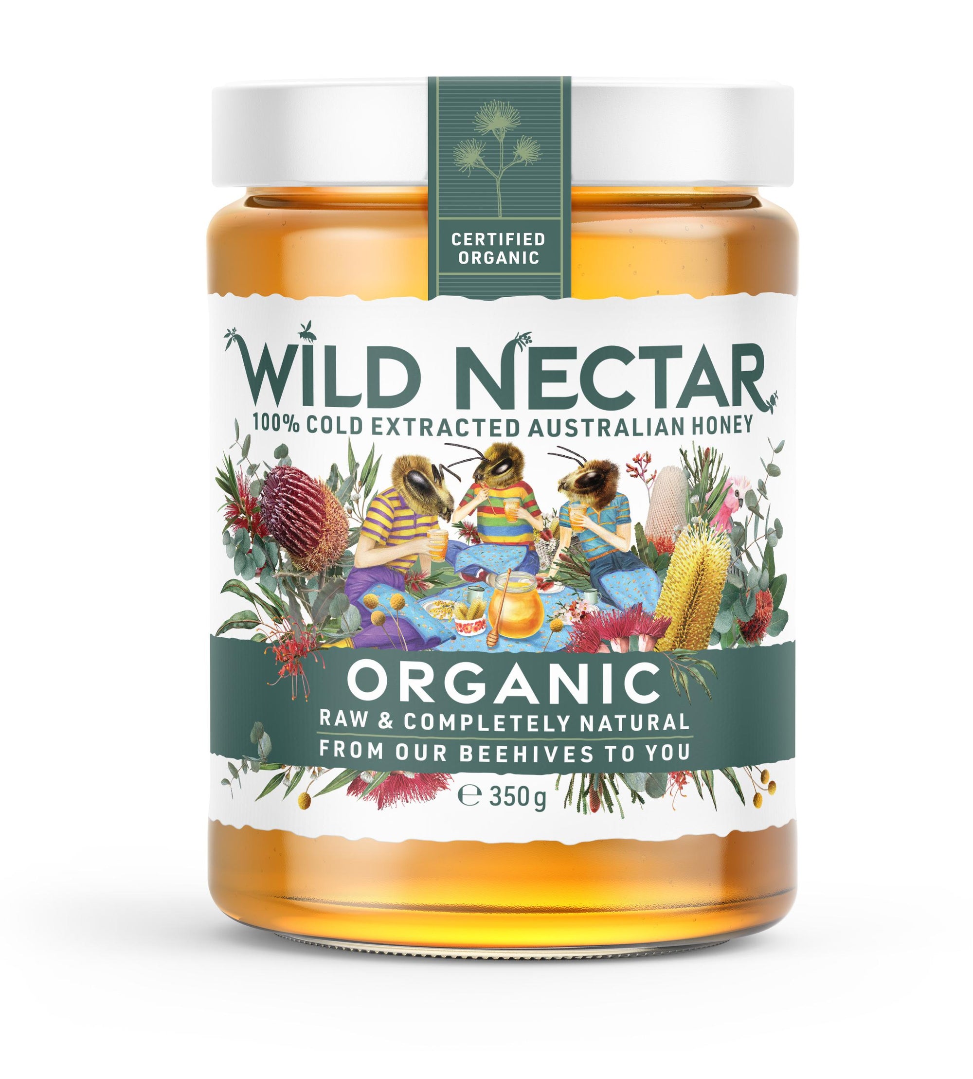 Wild Nectar Organic Australian Honey Jar 350g